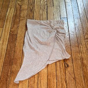 Charlotte Russe Light Peach With Gold Sparkles Mini Wrap Skirt Coachella